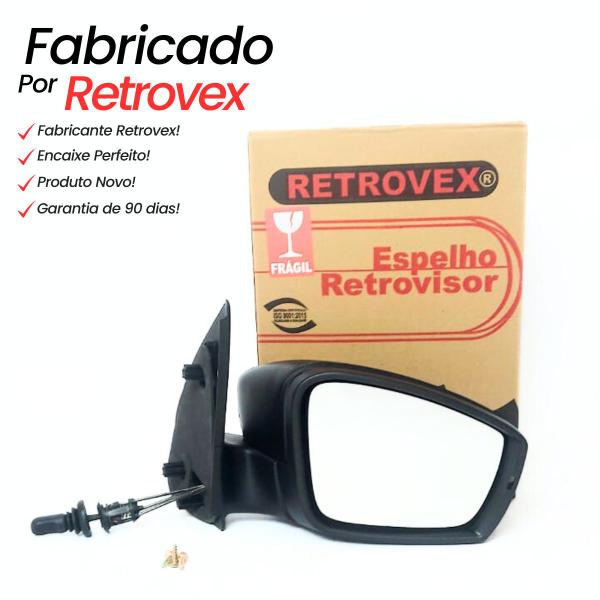 Imagem de Par Retrovisor Externo Volkswagen Gol Voyage G6 2013 2014 2015 2016 Regulagem Manual sem Seta com Capa Preto