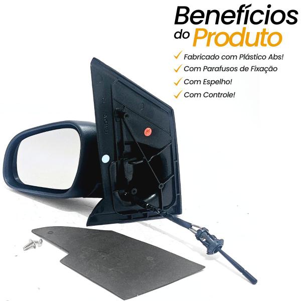 Imagem de Par Retrovisor Volkswagen Fox 2003 2004 2005 2006 2007 2008 2009 2010 Com Controle Manual