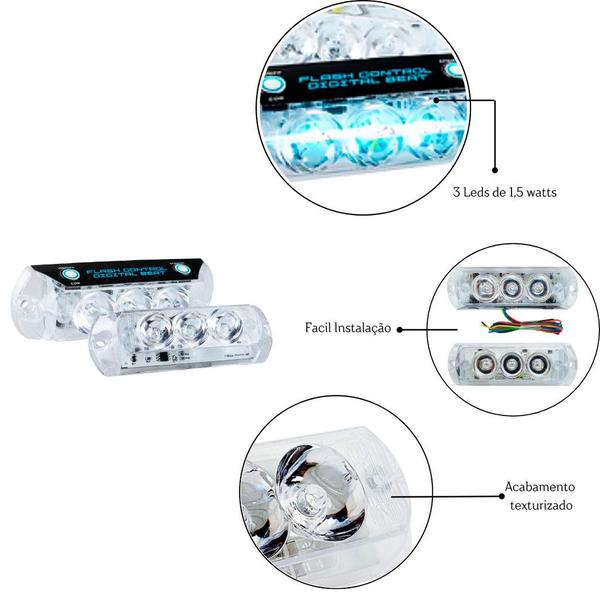 Imagem de Par Strobo Flash Beat Ir Com Central E Controle Zd-sfb-ir