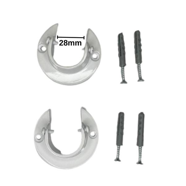 Imagem de Par suporte flange 28mm para varão de cortina  branco