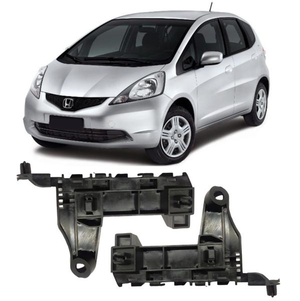 Imagem de Par Suporte Guia Parachoque Dianteir Honda Fit 2009 Até 2014