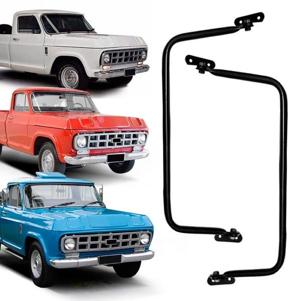 Imagem de Par Suporte Retrovisor Chevrolet A10 C10 D10 Preto