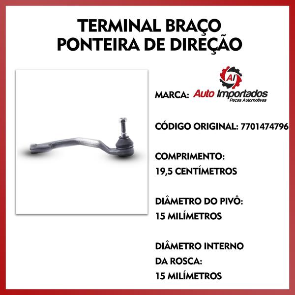 Imagem de Par Terminal De Direção Dianteiro Renault Megane 2006 A 2013