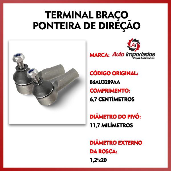 Imagem de Par Terminal De Direção Ponteira Articulação Pivo Ford Escort 1984 1985 1986 1987 1988 1989 1990 1991 1992