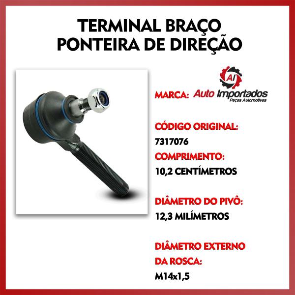 Imagem de Par Terminal De Direção Ponteira Pivo Chevrolet Chevette 1978 1979 1980 1981 1982 1983 1984 1985 1986 1987 1988 1989 90