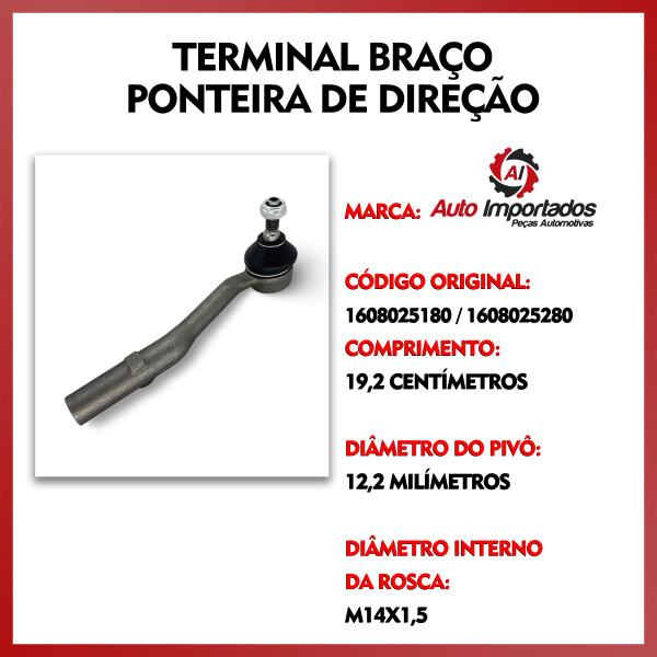 Imagem de Par Terminal Direção Articulação Ponteira Pivo Suspensão Dianteira Citroen XM 1992 1993 1994