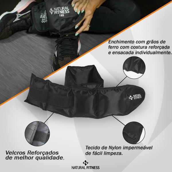 Imagem de Par Tornozeleiras com Peso Caneleira para Academia 5 Kg