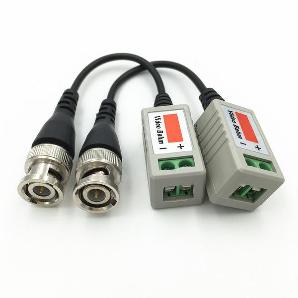 Imagem de Par Video Balun Passivo Parafuso Cftv Conversor Utp Hd Ahd/tvi/cvi