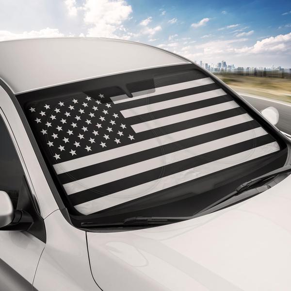 Imagem de Pára-brisa de carro Sun Shade Motor Trend USA Black American Flag