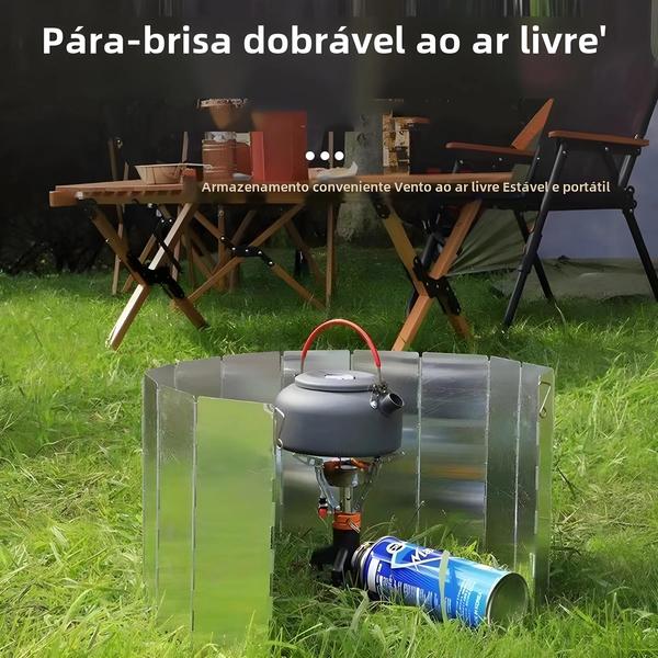 Imagem de Pára-brisa De Fogão Ao Ar Livre Portátil À Prova De Vento 8 PCS 10 PCS Camping Picnic Cooking Burner