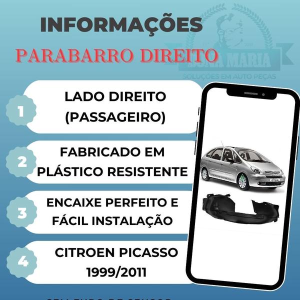 Imagem de Parabarro dianteiro direito citroen  picasso 1999/2010/2011