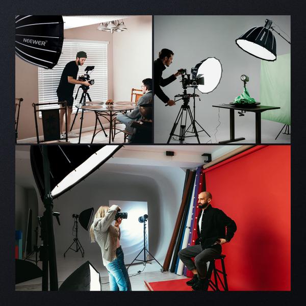 Parabolic Softbox Neewer SF85Q 85 cm com difusores para montagem Bowens Imagem de Parabolic Softbox Neewer SF85Q 85 cm com difusores para montagem Bowens