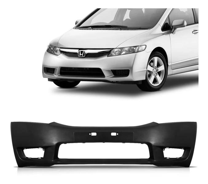 Imagem de Parachoque honda civic dianteiro 2009 a 2011 (preto, com furos para farol auxiliar e revelo de placa) dts - 1390679