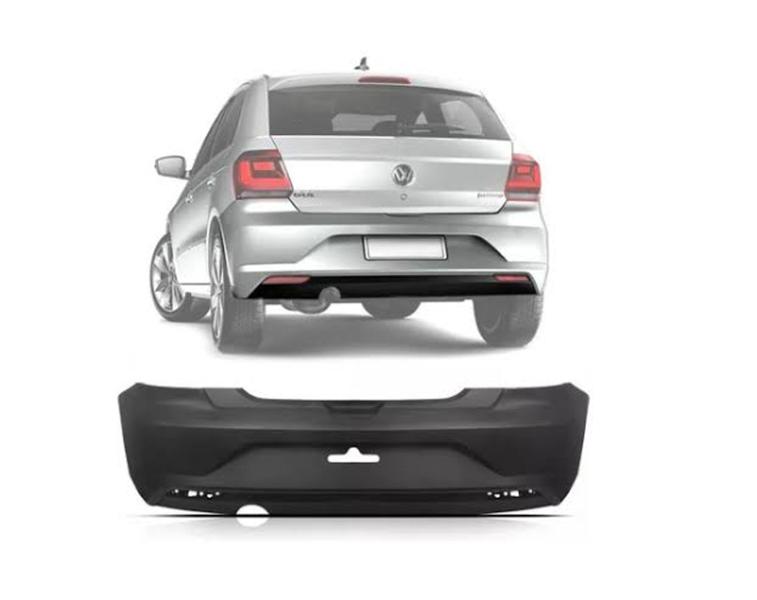 Imagem de Parachoque volkswagen gol g7 2017/2018 3 portas/5 portas traseiro preto liso (furo refletor) r2a