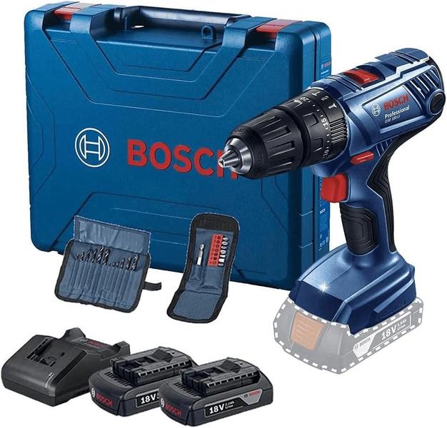 Imagem de Parafusadeira bosch gsb 180 li c/2bat 18v 2ah + maleta e kit 23pcs