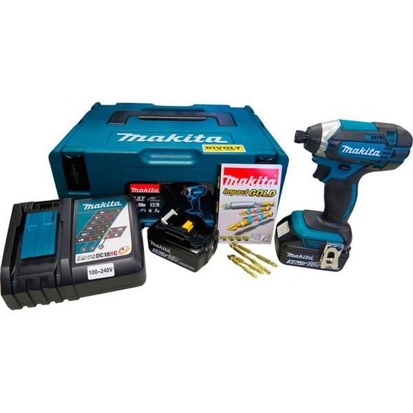 Imagem de Parafusadeira de impacto a bateria 18v - dtd152rfj1 - makita