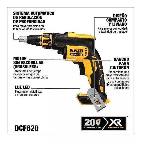 Imagem de Parafusadeira Drywall Gesso 20v Bateria Dewalt Dcf620