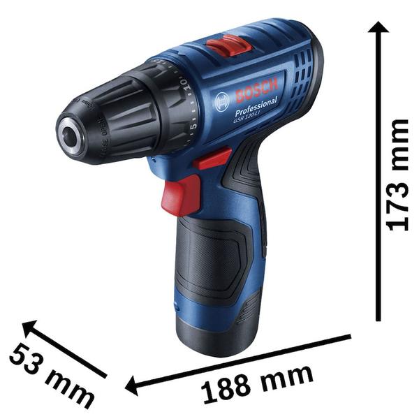 Imagem de Parafusadeira e Furadeira a Bateria de 3/8" Bosch GSR 120-LI, 12V, Com 1 Bateria 2,0Ah e Carregador