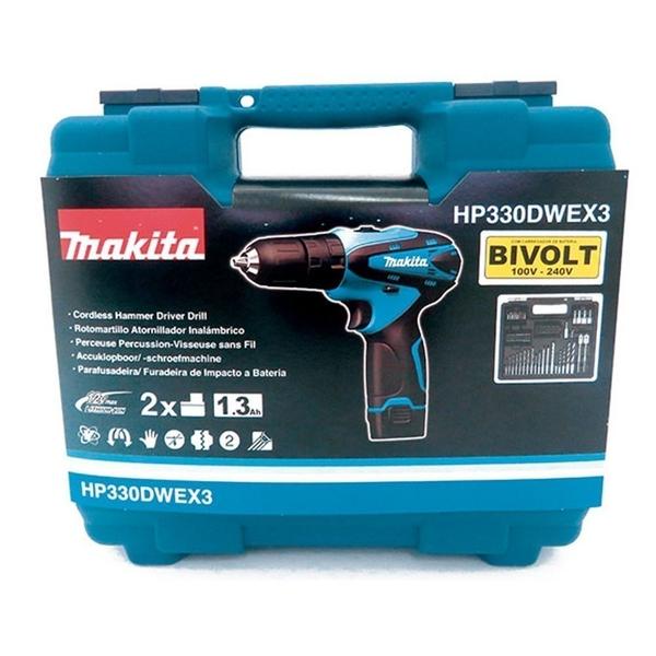 Imagem de Parafusadeira e Furadeira De Impacto  HP330DWEX3  10mm  38  Com Kit  Bivolt  Makita