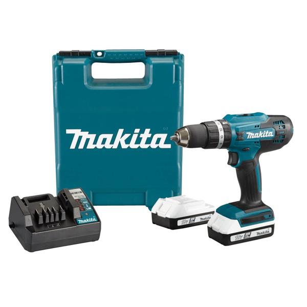 Imagem de Parafusadeira Furadeira De Impacto 2 bateria Makita 18v HP488DWE