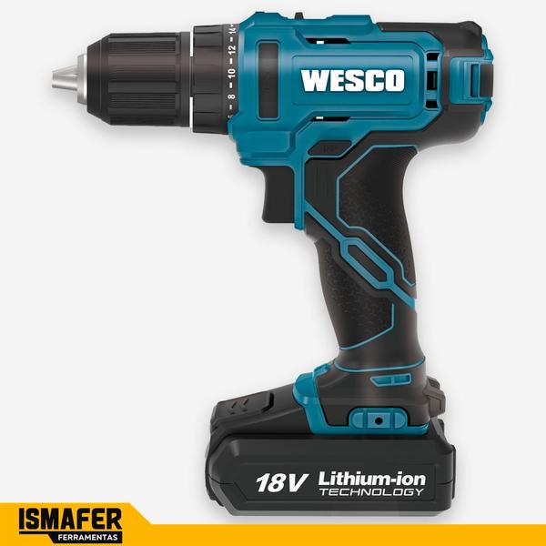 Imagem de Parafusadeira Furadeira De Impacto Bateria 18v Ws2390 Wesco Cor Azul 110v/220v