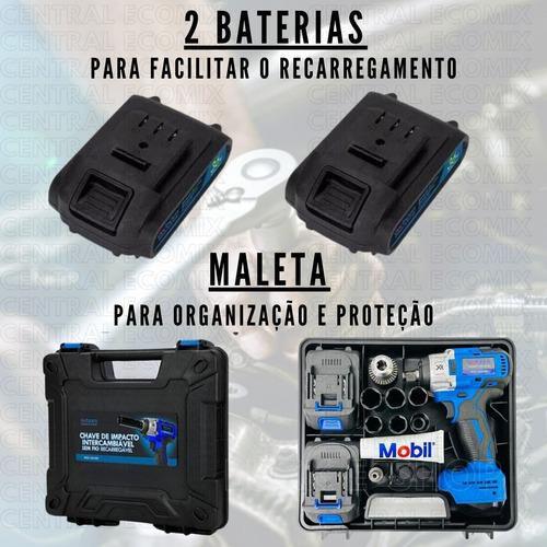 Imagem de Parafusadeira Furadeira de Impacto Pneumática com 2 Baterias de Lítio 48V Potente Resistente Ergonômica 