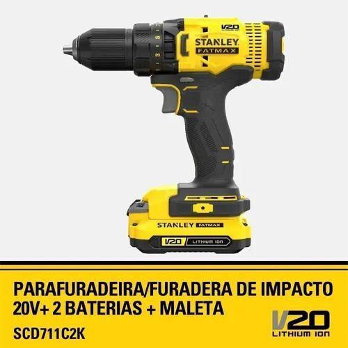 Imagem de Parafusadeira furadeira impacto 20v 2 bat scd711c2k stanley