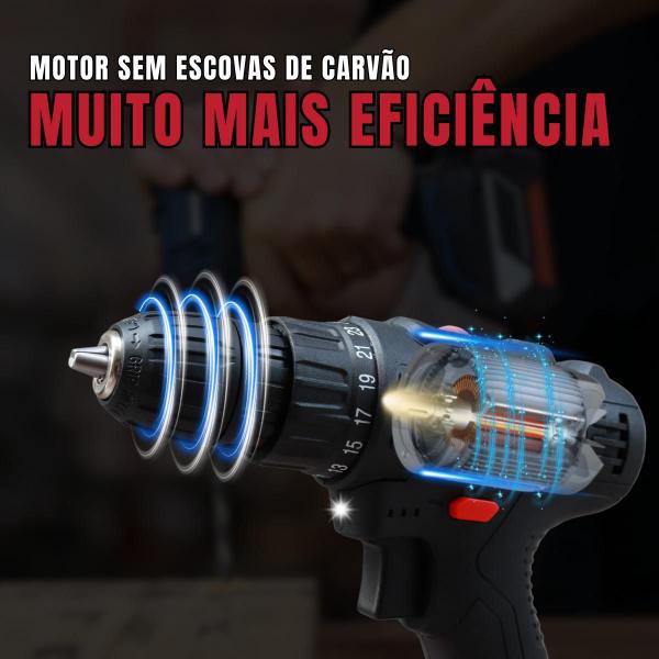 Imagem de Parafusadeira Furadeira Sem Fio 36v 2 Baterias 340w 1550 Rpm