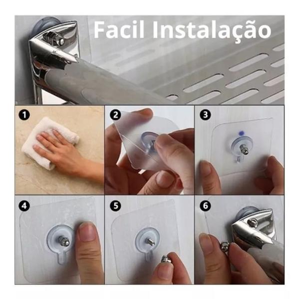 Imagem de Parafuso Adesivo Instalação Sem Furos E Sujeira 2 Unidades