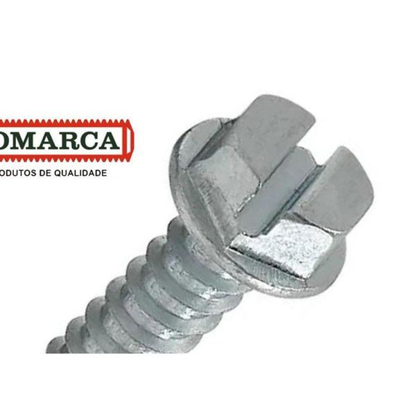 Imagem de Parafuso Auto Atarraxante Sextavado Fenda + Arruela Jomarca 6,3 X 16Mm - Kit C/2 Peca