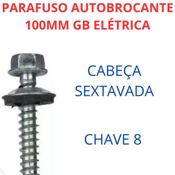 Imagem de Parafuso Autobrocante Sextavado Aço inox  5,5x 100mm 100un