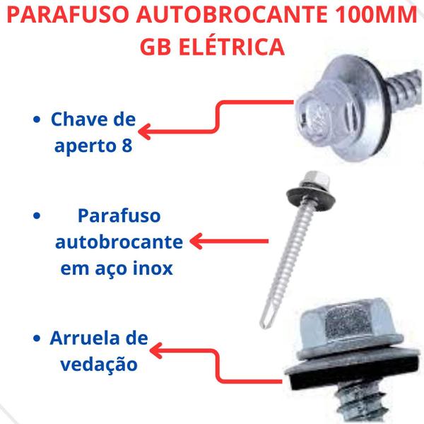 Imagem de Parafuso Autobrocante Sextavado Aço inox  5,5x 100mm 20un