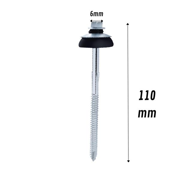 Imagem de Parafuso Brocante Telhas Fibrocimento 6,3x110mm 100un