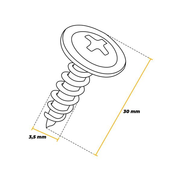 Imagem de Parafuso Cabeça Flangeada Philips Preto 3,5 X 30 Mm - 100 Gramas