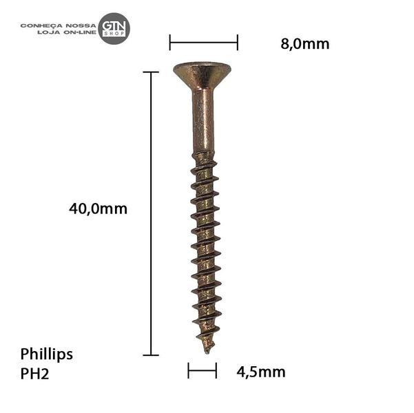 Imagem de Parafuso Chipboard Bicromatizado Phillips Stein