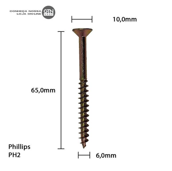 Imagem de Parafuso Chipboard Bicromatizado Phillips Stein