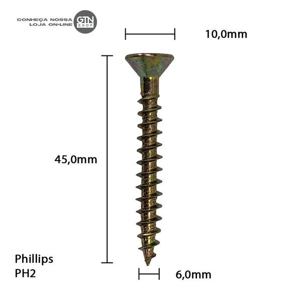 Imagem de Parafuso Chipboard Phillips Bicromatizado Stein Cento