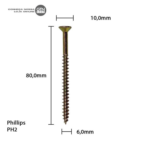 Imagem de Parafuso Chipboard Phillips Bicromatizado Stein Cento