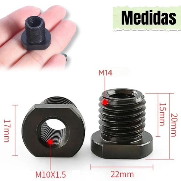 Imagem de Parafuso Conector Conversor Adaptador de Rosca M10 a M14 pra Esmerilhadeira Lixadeira Angular Rebarbadora Polimento Arbor Acessório de Conexão