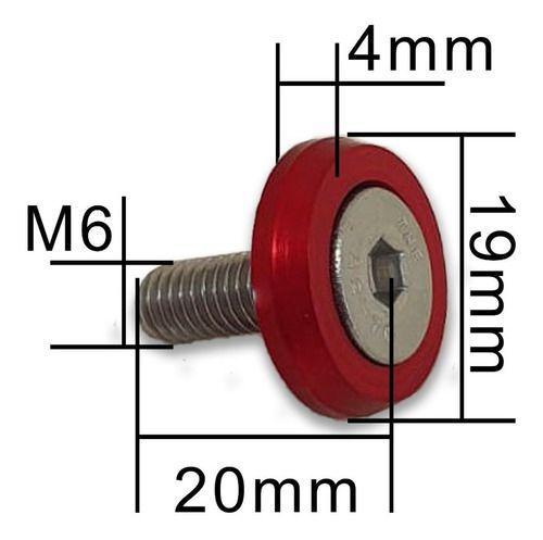 Imagem de Parafuso De Placa Carro Alumínio Anilha -kit Várias Cores M6