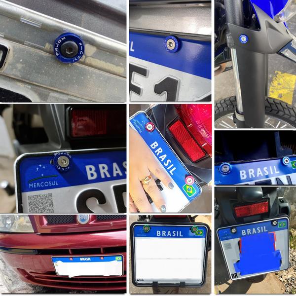 Imagem de Parafuso De Placa Para Moto E Carro Kit Anilha M6 Em Alumínio