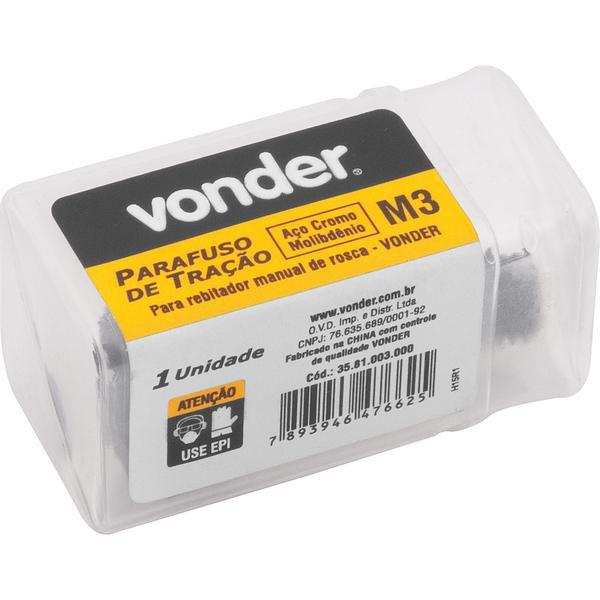 Parafuso de tração p/ rebitador manual de rosca m3 Vonder Imagem de Parafuso de tração p/ rebitador manual de rosca m3 Vonder