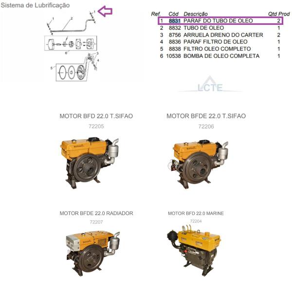 Parafuso do Tubo de Óleo Do Motor BFD 22.0cv Marine Buffalo Imagem de Parafuso do Tubo de Óleo Do Motor BFD 22.0cv Marine Buffalo
