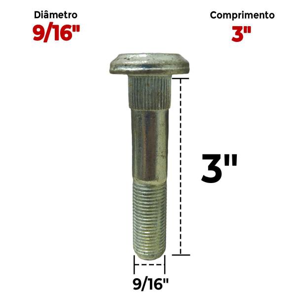 Imagem de Parafuso Eixo Suporte Bandeja 9/16x3 Silverado UNF D20 03 Un