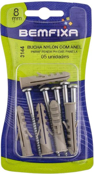 Parafuso Fenda Phillips Cabeça Panela Bucha Anel 8mm Bemfixa Imagem de Parafuso Fenda Phillips Cabeça Panela Bucha Anel 8mm Bemfixa