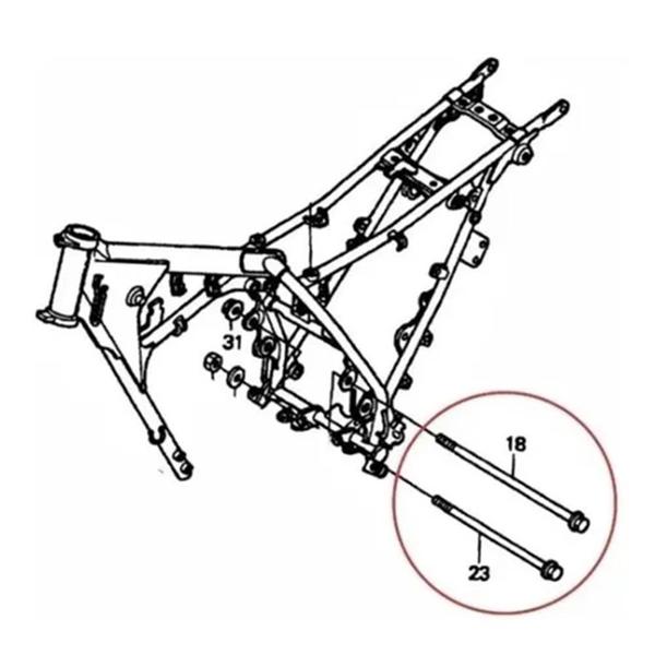 Parafuso Fixador Motor Com Porca M10X113 Nx 200 Xr 200 Xlr 125 - Trilha Imagem de Parafuso Fixador Motor Com Porca M10X113 Nx 200 Xr 200 Xlr 125