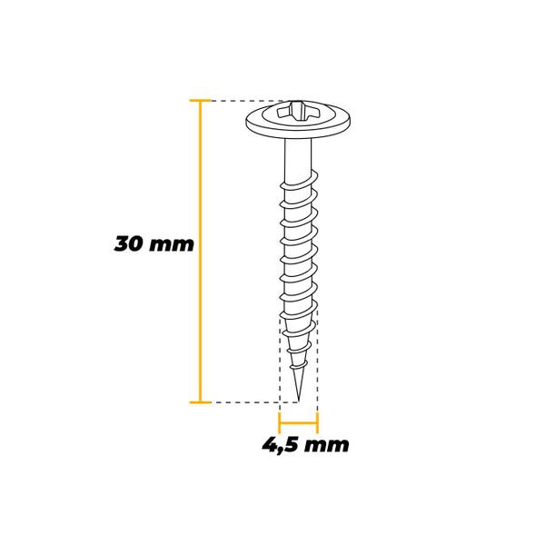 Imagem de Parafuso Flangeado Para Madeira 4,5 X 30 Mm Caixa Com 500 Peças