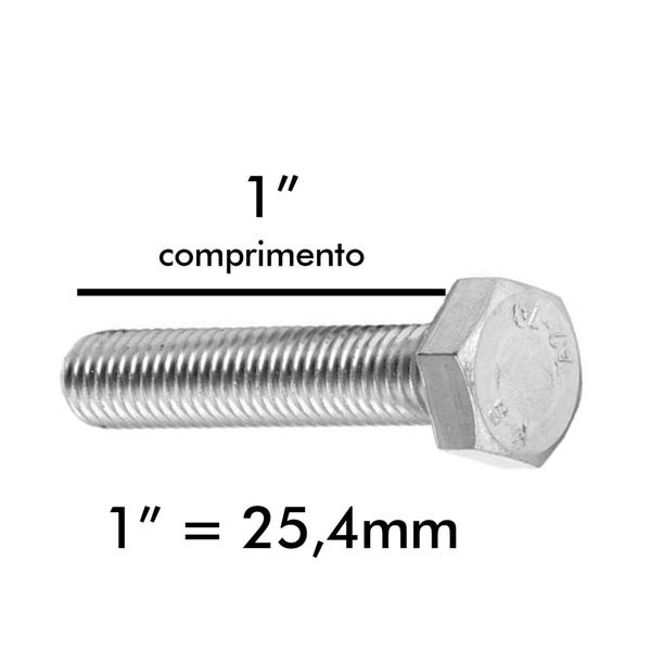 Imagem de Parafuso Para Estruturas Metálicas Sextavado Rosca Inteira 5/16 X 1 Zincado Cx C/50