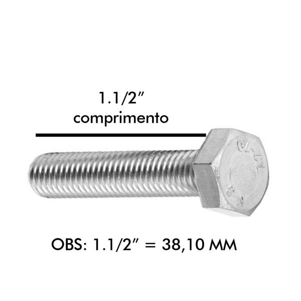 Imagem de Parafuso Para Máquinas Sextavado Rosca Inteira 3/8 X 1.1/2 Kit C/100