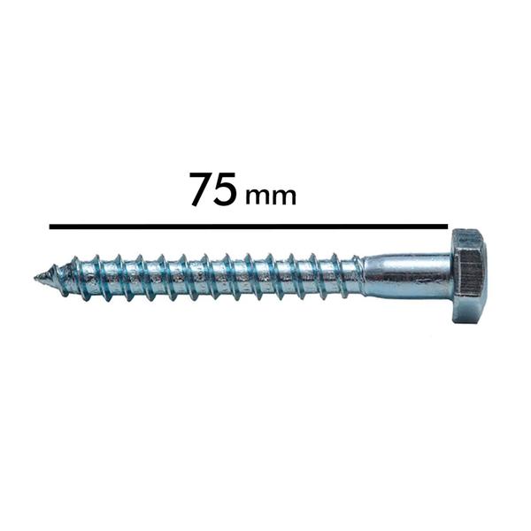 Imagem de Parafuso Para Suporte Sextavado Rosca Soberba 1/4 X 75 Cx C/ 200